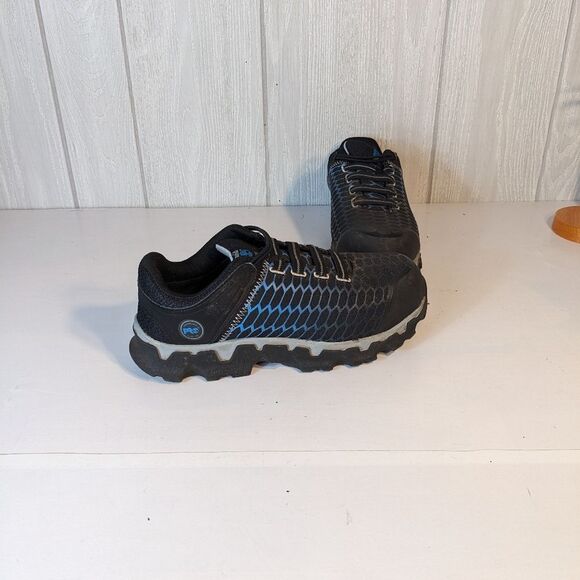 Timberland PRO Women's Powertrain Alloy-Toe Work Shoes Black Blue EUC SZ 8W - Picture 6 of 11